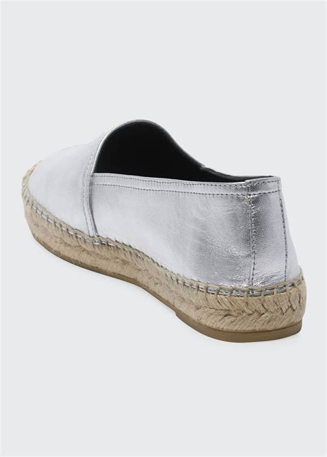 saint laurent silver espadrilles